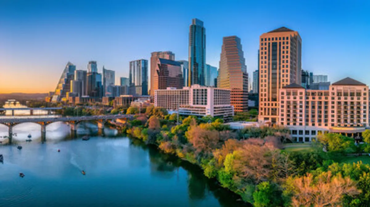 Austin, Texas skyline at sunset